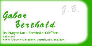 gabor berthold business card